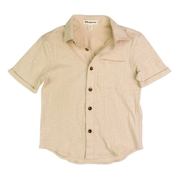 Appaman Boys Beige Textured Short Sleeve Button-Up Shirt 2T NWT - Picture 1 of 4